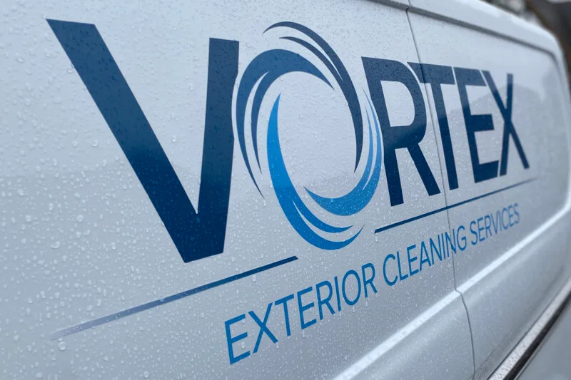 Vortex Exterior Cleaning Services branded company van in Worcester, Worcestershire.