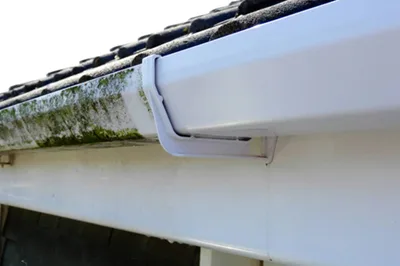 Professional fascia and soffit cleaning in Worcester, Worcestershire removing dirt and staining.