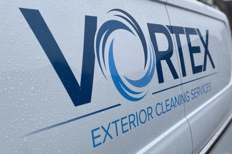 Vortex Exterior Cleaning Services branded company van in Worcester, Worcestershire.